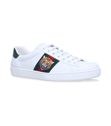 gucci ace leather sneakers blue|gucci ace tiger sneakers.